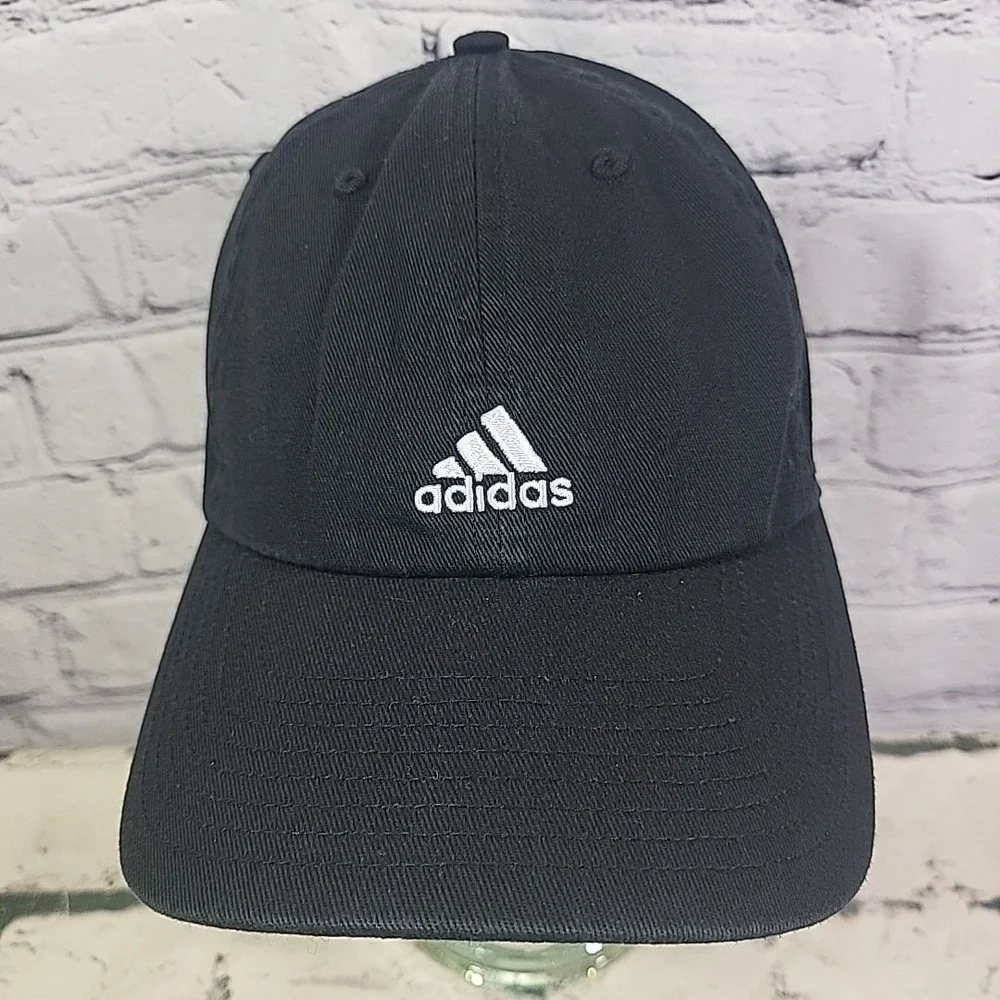 Adidas‎ Aeroready Hat Mens Black Mountain Logo 100% Cotton Strapback Ball Cap